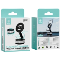 IKREA WE5211 SOPORTE UNIVERSAL MAGNÉTICO DE SUCCIÓN PARA COCHE 360º ROTACIÓN PLATA