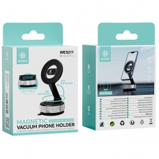 IKREA WE5211 SOPORTE UNIVERSAL MAGNÉTICO DE SUCCIÓN PARA COCHE 360º ROTACIÓN PLATA