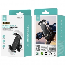 IKREA WE5225 SOPORTE DE MÓVIL 4-7´´AJUSTABLE CON CLIP PARA MANILLAR 18-30MM DE BICICLETA/MOTO NEGRO