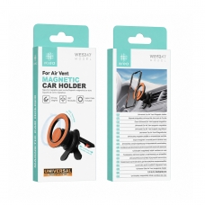 IKREA WE5247 SOPORTE UNIVERSAL MAGNÉTICO DE MÓVIL CON CLIP PARA VENTILACIÓN DE COCHE NARANJA+NEGRO