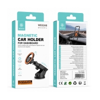 IKREA WE5248 SOPORTE UNIVERSAL MAGNÉTICO DE MÓVIL PARA SALPICADERO Y PARABRISAS DE COCHE NARANJA+NEGRO