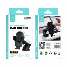 IKREA WE5251 SOPORTE UNIVERSAL DE MÓVIL 4-7´´CON VENTOSA PARA SALPICADERO Y PARABRISAS DE COCHE NEGRO