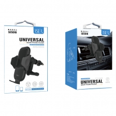 ISER SE5018 SOPORTE UNIVERSAL PARA MÓVIL ROTACIÓN 360° AJUSTABLE Y BLOQUEO AUTOMÁTICO NEGRO