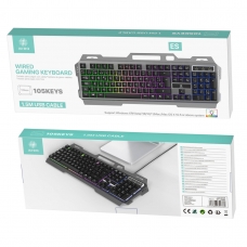 IKREA WG7096 TECLADO 105 KEYS CON CABLE 1.5M RETROILUMINADO LED NEGRO