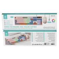IKREA WG7123 COMBO DE TECLADO 114 TECLAS Y RATÓN 1600DPI CON CABLE MULTICOLOR