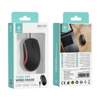 IKREA WG7125 RATÓN 1600DPI LUZ ARCOÍRIS CON CABLE 1.2M NEGRO