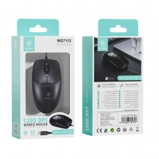 IKREA WG7112 RATÓN CON CABLE 1.5M INTERAZ TYPE-C 1200DPI NEGRO