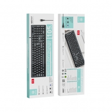 IKREA WG7117 TECLADO CON CABLE 105 KEYS CON INTERFAZ USB-A NEGRO