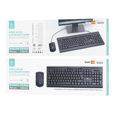 IKREA WG8338 COMBO DE TECLADO Y RATÓN PARA JUEGOS CON  CABLE NEGRO