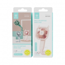 IKREA WR9089 MINI VENTILADOR GIRATORIO MULTIUSOS 1.05W 500MAH ROSA