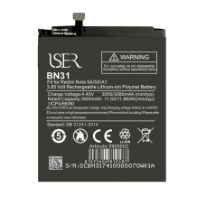 ISER BATERÍA BN31 PARA XIAOMI REDMI NOTE 5A/5X/A1 3000MAH 3.85V 11.55WH