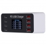 WLX-A9 ESTACIÓN DE CARGA USB DE 8 PUERTOS Y 65 W CONCENTRADOR MULTIPUERTO USB, QC3.0 PD30W USB C CON PANTALLA LCD