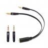 CABLE CONVERTIDOR DE JACK 3.5MM MICROFONO Y AURICULAR 1 HEMBRA Y 2 MACHOS