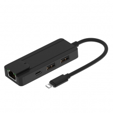 ONTEN OTN-75002 LIGHTNING NETWORK ADAPTADOR CON HUB Y CHARGER NEGRO