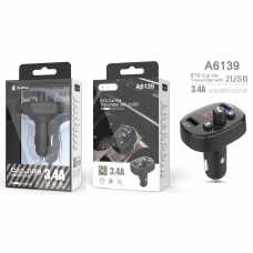 ONE PLUS A6139 Transmisor bluetooth believe para coche 2 USB 3.4A  FM/USB negro