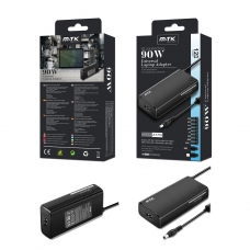 ONE PLUS AT718 Cargador Universal Manual con 10 conectores para notebook 90W 1.2M Negro
