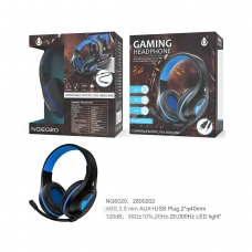 ONE PLUS NG6020 Auriculares Casco Gaming con Cable Micrófono Reducción de Ruido para PS4 PC Xbox One Nintendo Switch 3.5mm Jack + USB con Luz LED Adapta