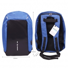 ONE PLUS NR9117 Mochila anti-robo con puerto de carga tamaño para portatiles de 15.6" max azul
