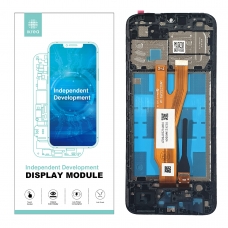IKREA Pantalla completa con marco para Samsung Galaxy A03 Core A032 negra original China(Assembled)  