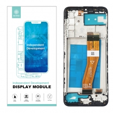 IKREA Pantalla completa con marco para Samsung Galaxy A03s A037G negra Calidad Premium(Assembled)