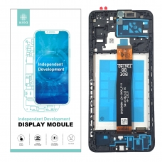 IKREA Pantalla completa con marco para Samsung Galaxy A04S A047F negra Calidad Premium(Assembled)