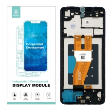 IKREA Pantalla completa con marco para Samsung Galaxy A05 A055 negra Calidad Premium(Assembled)