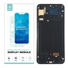 IKREA Pantalla completa con marco para Samsung Galaxy A50 A505 negra OLED