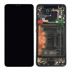 Pantalla completa con marco y batería para Huawei Mate 20 Pro LYA-L29 negra original(Service Pack)