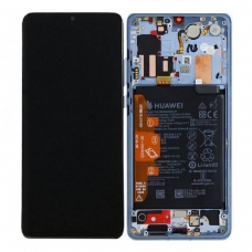 Pantalla completa con marco y batería para Huawei P30 Pro azul original(Service Pack)-02354NAD