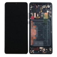 Pantalla completa con marco y batería para Huawei P30 Pro negra original(Service Pack)-02354NAC