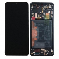 Pantalla completa con marco y batería para Huawei P30 Pro negra original(Service Pack)-02354NAC