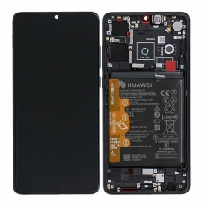 Pantalla completa con marco y batería para Huawei P30 negra original(Service Pack)-02354HLT