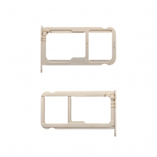 Bandeja Dual SIM y Micro SD dorada para Huawei P9 