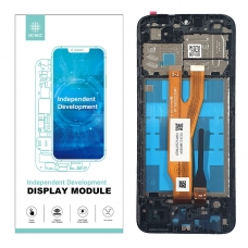 IKREA Pantalla completa con marco para Samsung Galaxy A03 Core A032 negra original China(Assembled)  