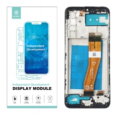 IKREA Pantalla completa con marco para Samsung Galaxy A03s A037G negra Calidad Premium(Assembled)