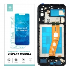 IKREA Pantalla completa con marco para Samsung Galaxy A04E A042 negra Calidad Premium(Assembled)