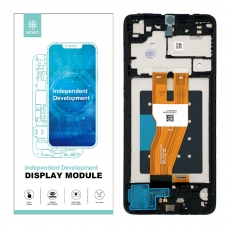 IKREA Pantalla completa con marco para Samsung Galaxy A05 A055 negra Calidad Premium(Assembled)