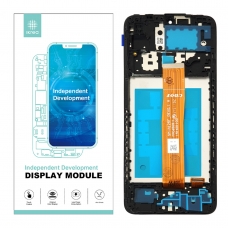 IKREA Pantalla completa con marco para Samsung Galaxy A12 A125 negra original China Versión CDOT(Assembled) 