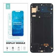 IKREA Pantalla completa con marco para Samsung Galaxy A50 A505 negra OLED