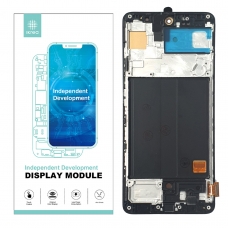 IKREA Pantalla completa con marco para Samsung Galaxy A51 A515 negra OLED