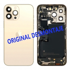 Chasis trasero con piezas y batería para iPhone 14 Pro Max oro original desmontaje