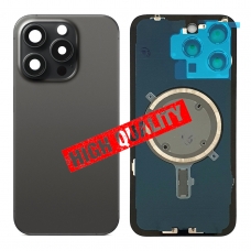 Tapa trasera con soporte tallada en frío integrado para iPhone 15 Pro Max negra