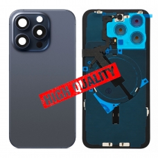 Tapa trasera con soporte y NFC tallada en frío integrado para iPhone 15 Pro Max azul