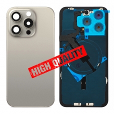 Tapa trasera con soporte y NFC tallada en frío integrado para iPhone 15 Pro Max titanio natural