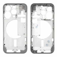 Carcasa intermedia con bandeja SIM y botones para iPhone 15 Pro blanca