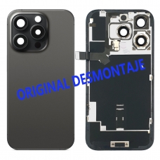 Tapa trasera con soporte para iPhone 16 Pro negra original desmontaje