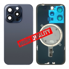 Tapa trasera con soporte tallada en frío integrado para iPhone 15 Pro azul
