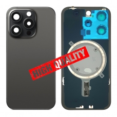 Tapa trasera con soporte tallada en frío integrado para iPhone 15 Pro negra