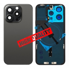 Tapa trasera con soporte y NFC tallada en frío integrado para iPhone 15 Pro negra