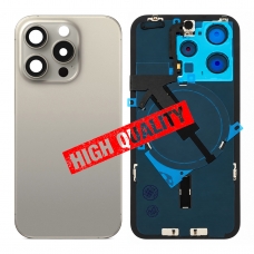 Tapa trasera con soporte y NFC tallada en frío integrado para iPhone 15 Pro titanio natural